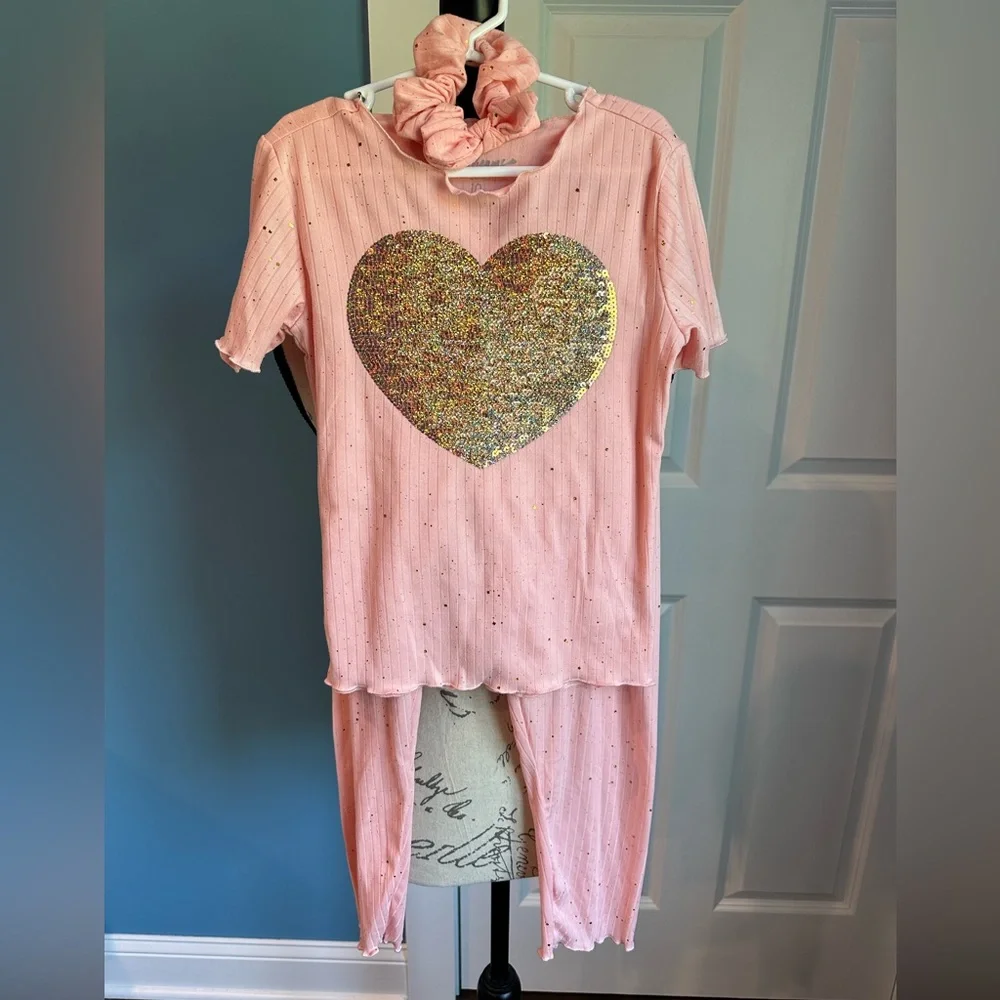 Sweet‎ Dreams Girls Sequin Pajama Set Size 10 NWOT